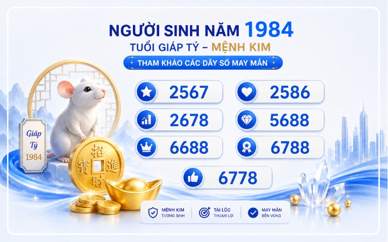 Người sinh năm 1984 có thể tham khảo những dạng như 2567, 2586,...