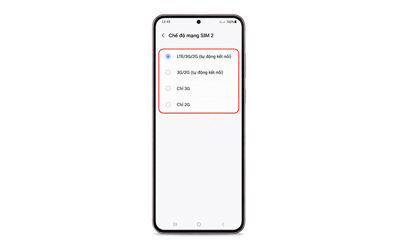 Tại mục Chế độ mạng (Network Mode), chọn ưu tiên LTE/4G/3G