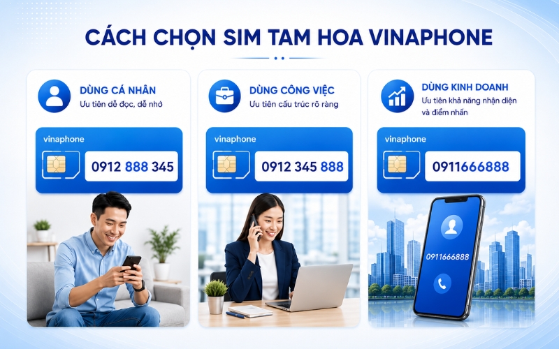 Cách chọn SIM tam hoa VinaPhone theo mục đích cá nhân, công việc, kinh doanh