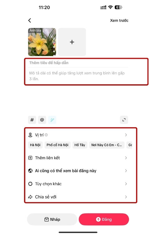Chỉnh sửa các phần gợi ý rồi ấn Đăng