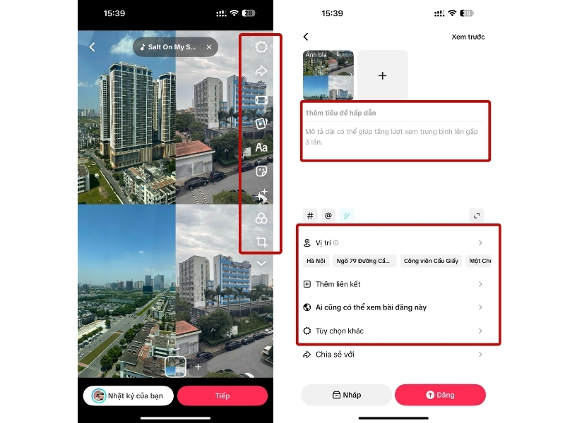 Chỉnh sửa từng tùy chọn và ấn Đăng video