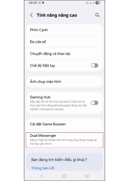 Bước 2: Chọn mục Dual Messenger.