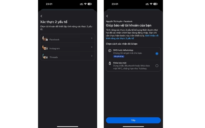 Cách tắt xác thực 2 yếu tố Facebook trên điện thoại