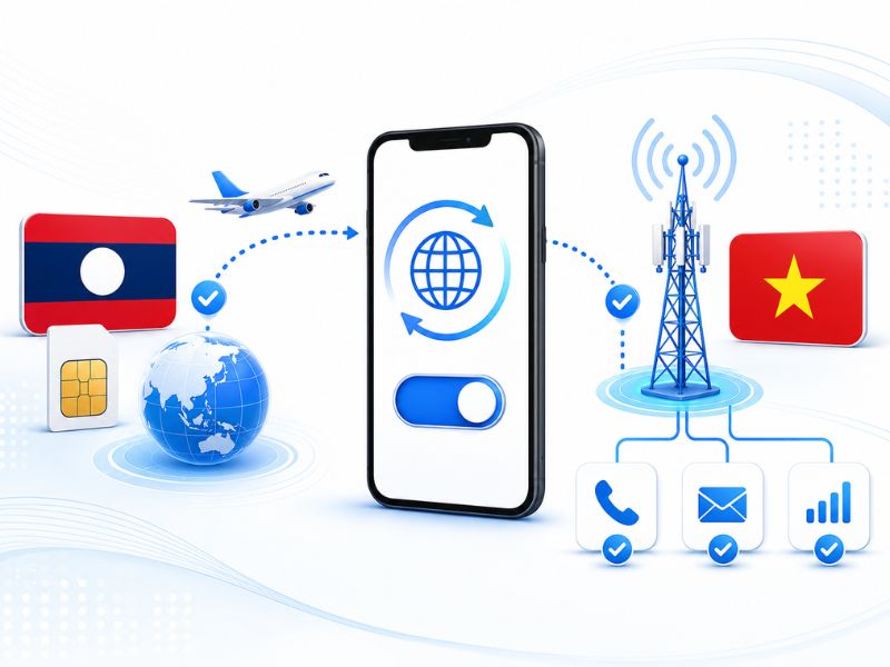 Bật Roaming để SIM Lào kết nối mạng tại Việt Nam