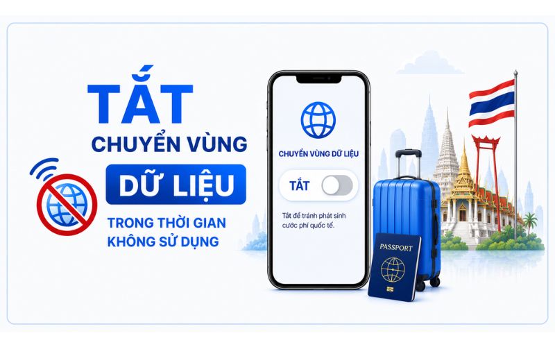 Tắt chuyển vùng dữ liệu trong thời gian không sử dụng để hạn chế phát sinh cước roaming