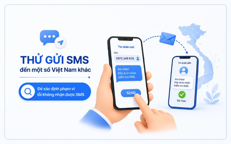 Thử gửi SMS đến một số Việt Nam khác để xác định phạm vi lỗi không nhận được SMS