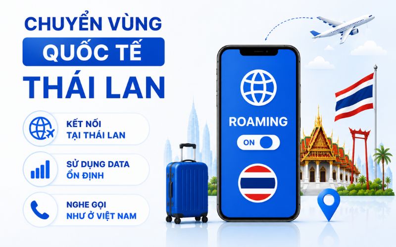 Để sử dụng SIM Việt Nam tại Thái Lan ổn định, cần bật chuyển vùng quốc tế trước khi đi