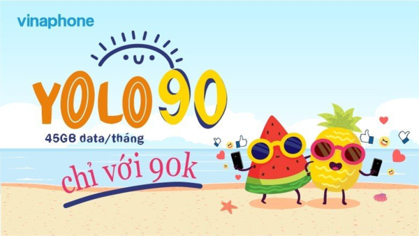 12YOLO90 là sim VinaPhone 1 năm giá rẻ với ưu đãi 1,5GB/ngày