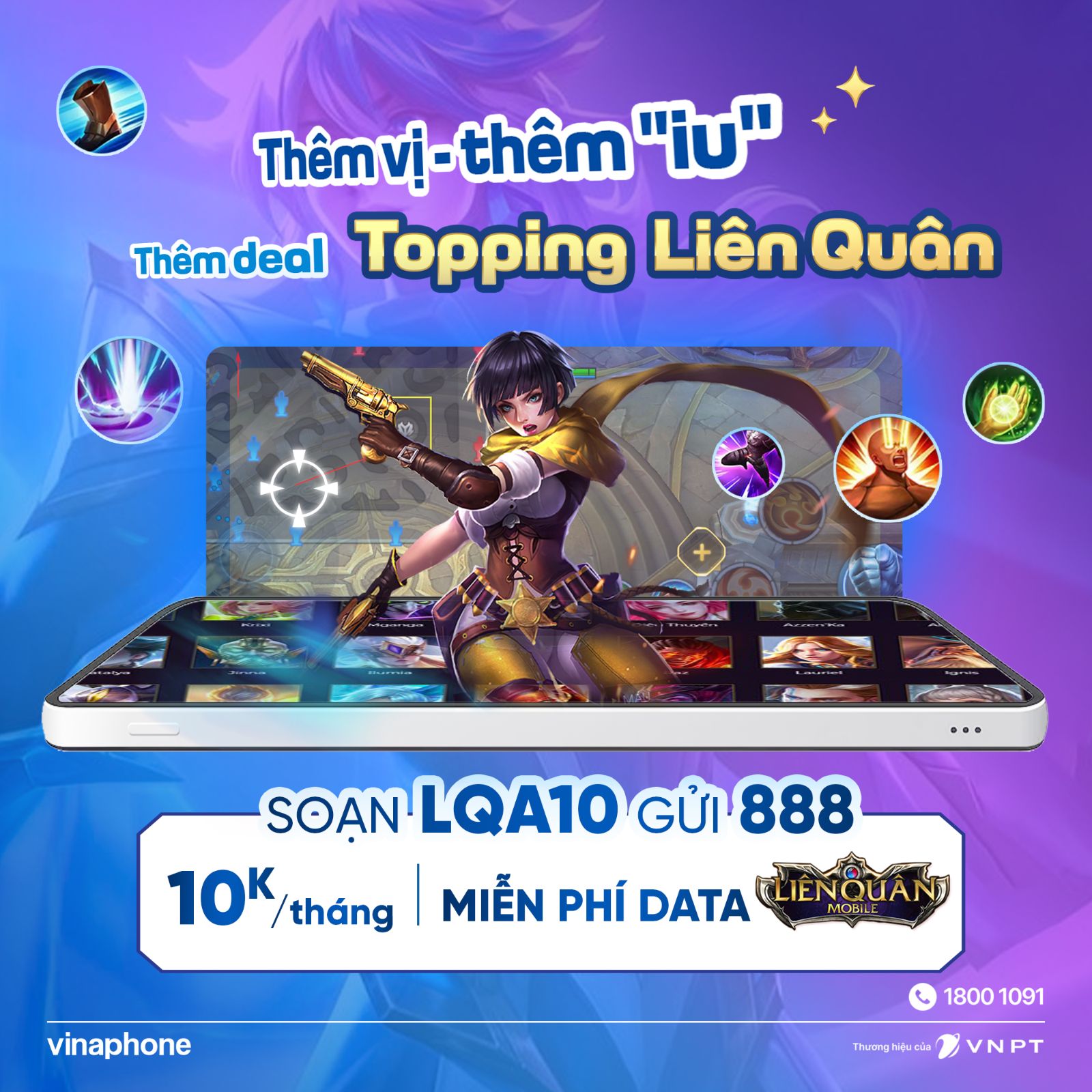 Gói “Topping Liên quân” của VinaPhone chỉ 10K/ tháng