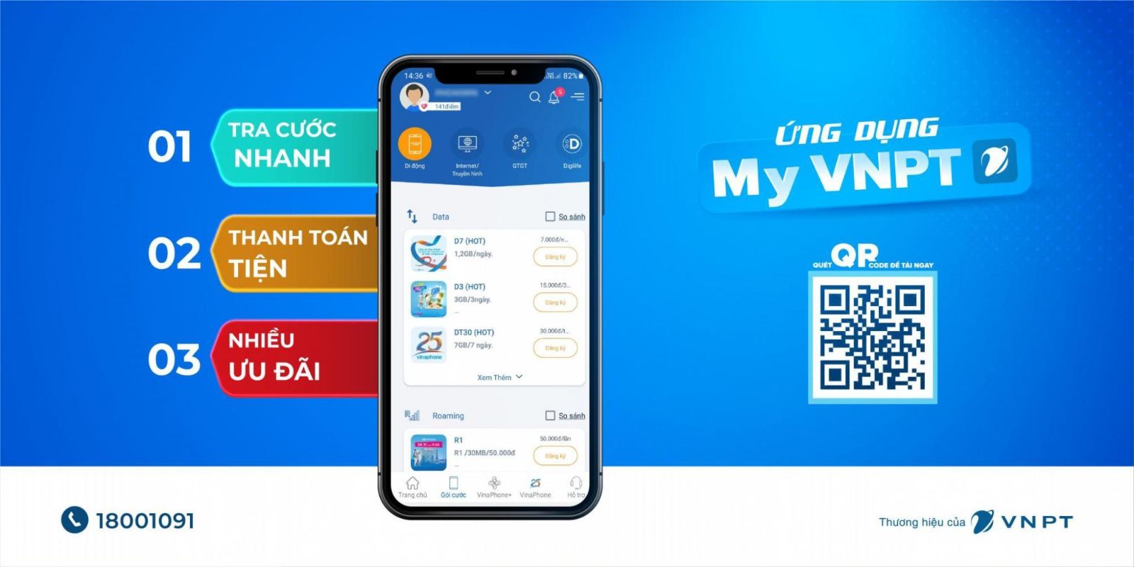 Truy cập ứng dụng MyVNPT để tra cứu cước nhanh chóng