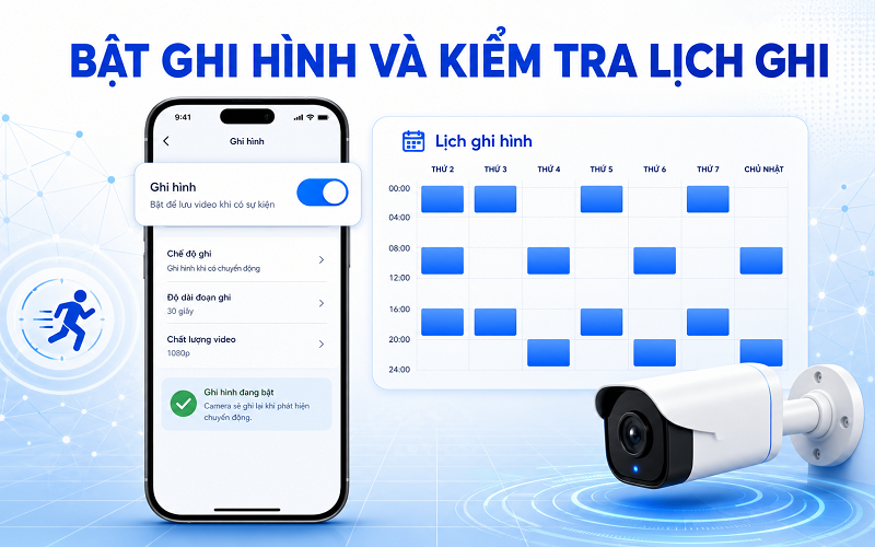 Người dùng cần bật tính năng ghi hình, kiểm tra lịch ghi và chế độ phát hiện chuyển động khi timeline không có dữ liệu