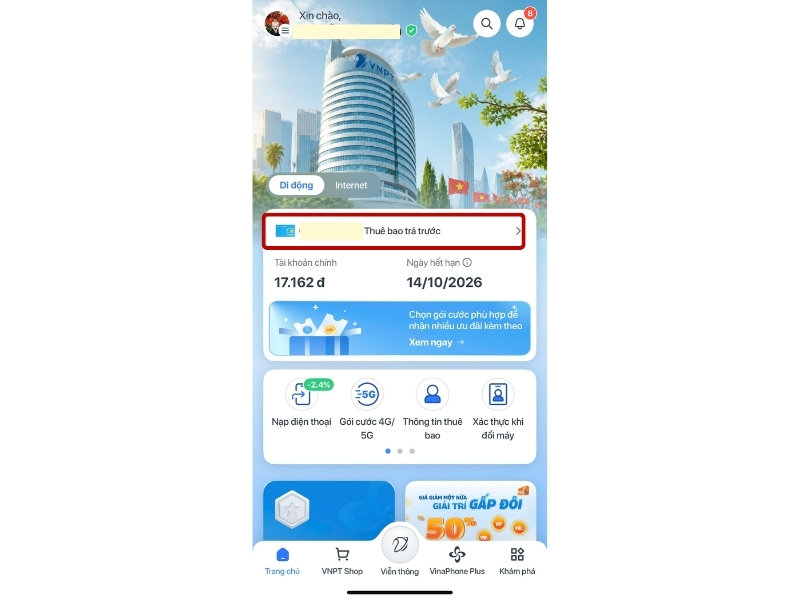 Kiểm tra trong phần thông tin SIM trên điện thoại nếu thiết bị có hiển thị