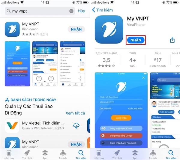 tải App My VNPT để tra cứu, đăng ký