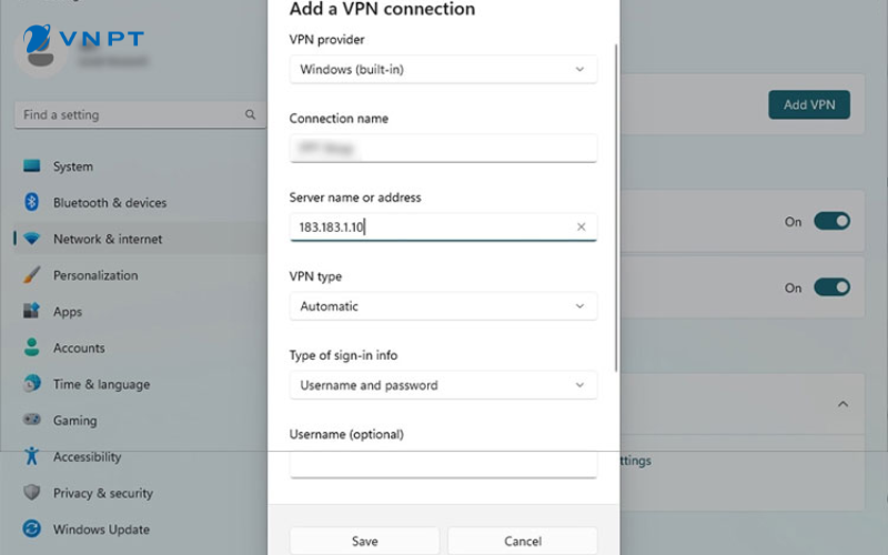Hướng dẫn cách bước thực hiện cài đặt VPN trên Windows 11