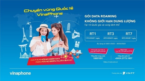 Các gói cước data Roaming không giới hạn dung lượng