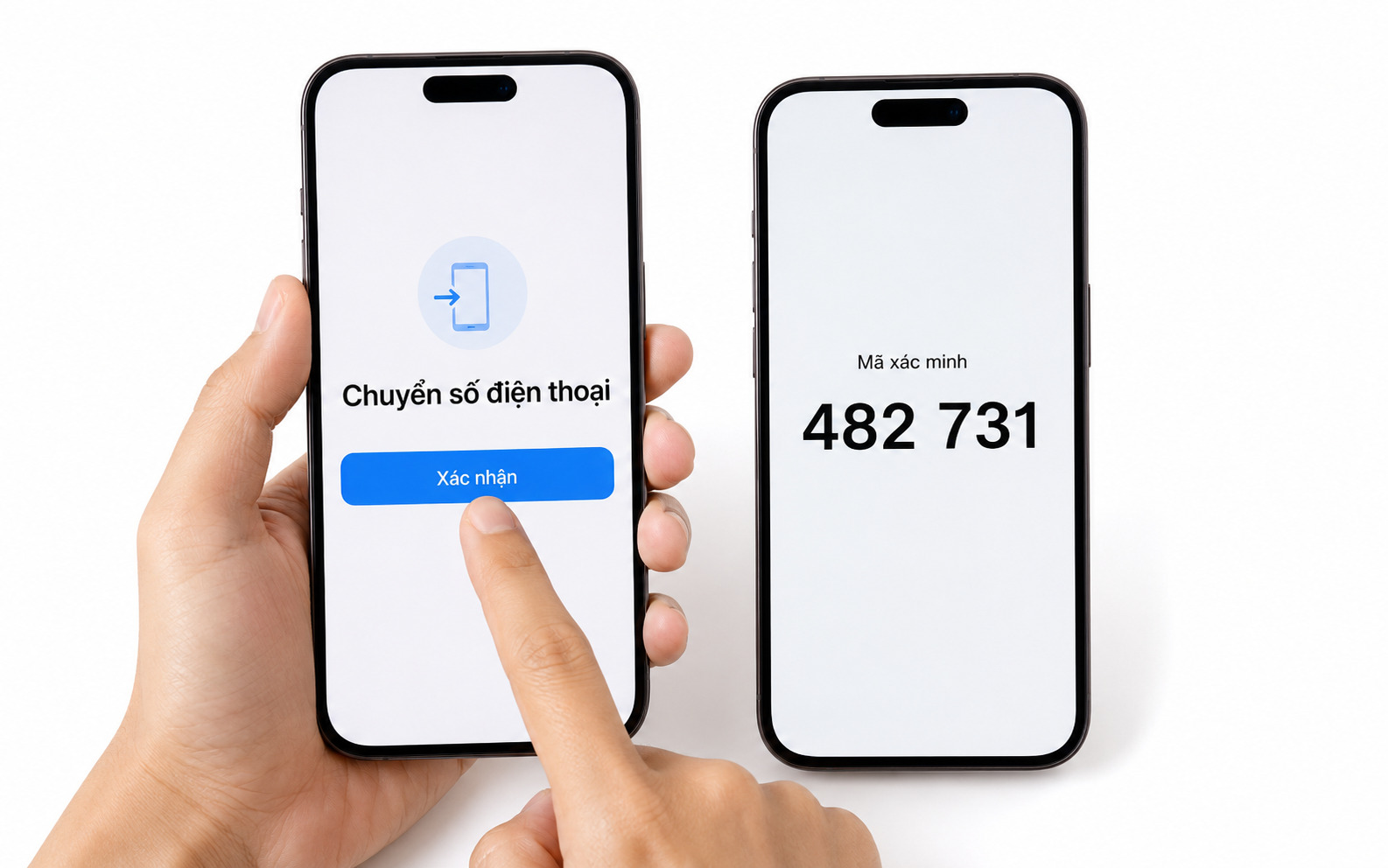 Bước 2: Trên iPhone cũ, xác nhận chuyển số điện thoại, nhập mã xác minh hiển thị trên iPhone mới