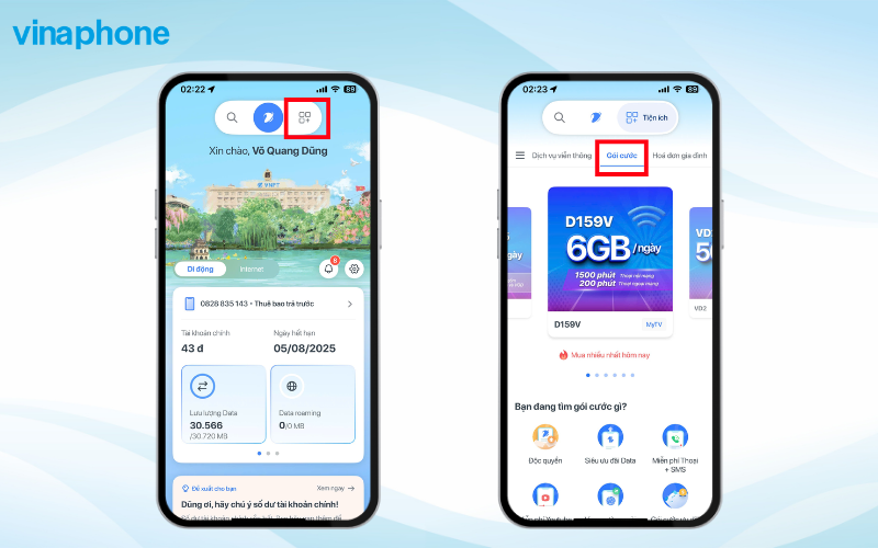 Cách đăng ký 4G VinaPhone 1 ngày trên ứng dụng My VNPT