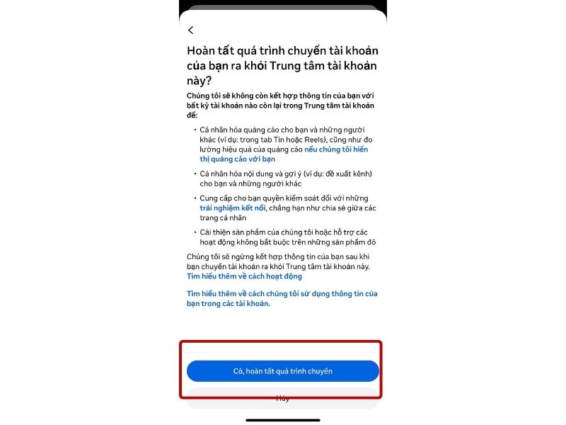 Có, hoàn tất quá trình chuyển 