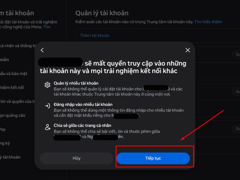 Chọn tiếp tục