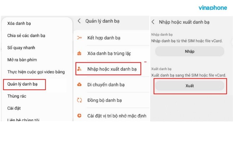 cách lưu số điện thoại vào sim trên samsung