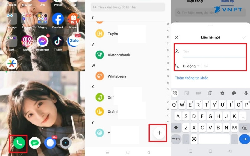 cách lưu số điện thoại vào sim