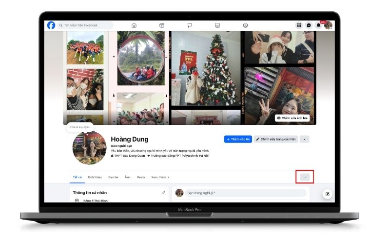 Bước 3: Click vào nút dấu ba chấm