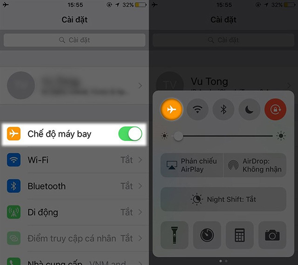 Cách tắt chế độ máy bay trên điện thoại Iphone