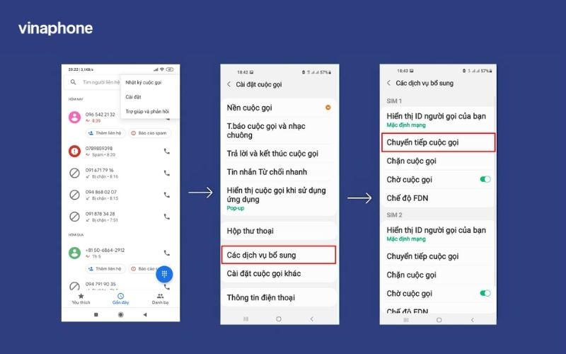 cài đặt chuyển hướng cuộc gọi trên samsung