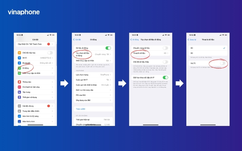 tắt volte trên iPhone