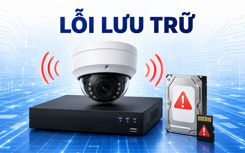 Ổ cứng hoặc thẻ nhớ bị lỗi có thể khiến camera, đầu ghi phát tiếng cảnh báo liên tục