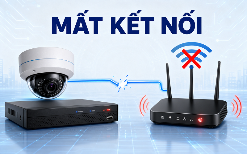 Kết nối mạng bị gián đoạn có thể làm camera mất liên lạc với đầu ghi hoặc hệ thống quản lý