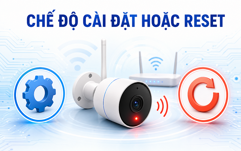 Camera Wi-Fi có thể phát âm báo khi đang chờ thiết lập kết nối hoặc vừa được reset