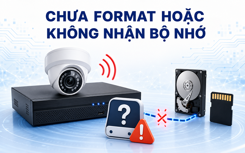 Bộ nhớ chưa được định dạng hoặc không được đầu ghi nhận diện có thể gây cảnh báo