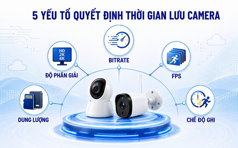 Thời gian lưu thực tế còn phụ thuộc vào lượng dữ liệu video được tạo ra mỗi ngày, được quyết định bởi nhiều yếu tố khác nhau