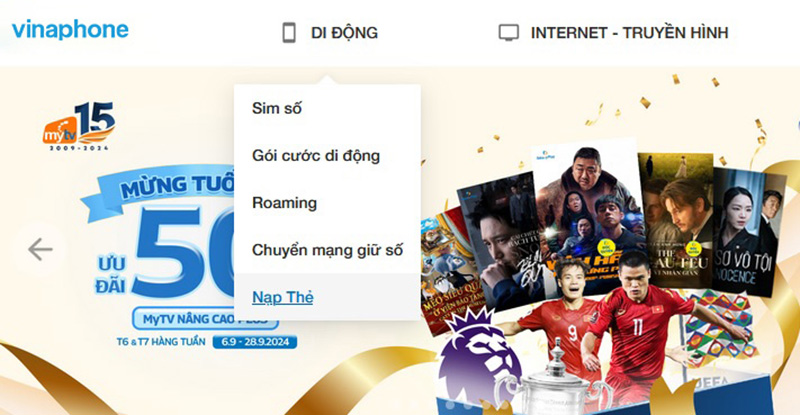 nạp tiền thuê bao trả sau