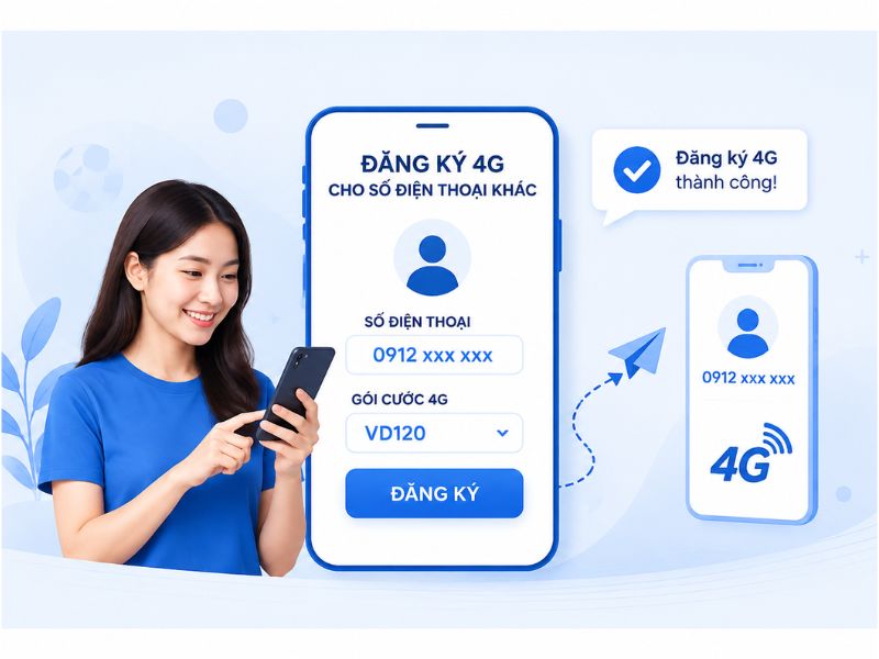 Có thể đăng ký 4G cho số điện thoại khác nếu nhà mạng hoặc nền tảng thanh toán hỗ trợ nhập một số thuê bao nhận data riêng