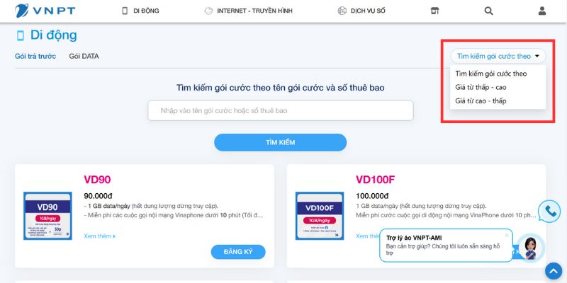 Các gói cước 4G cho thuê bao