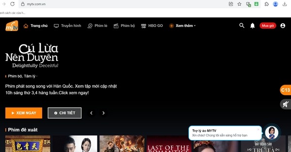  đăng nhập vào tài khoản của mình trên website MyTV