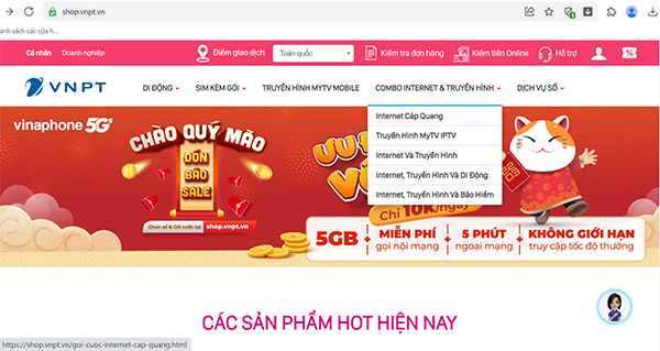 Đăng ký lắp mạng qua Shop VNPT