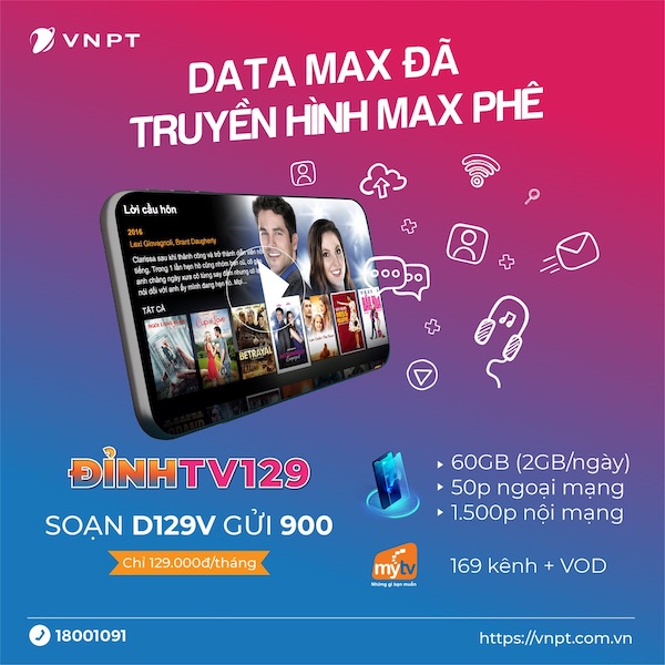 Đăng ký gói 4g 1 năm D120V data truyền hình max đã