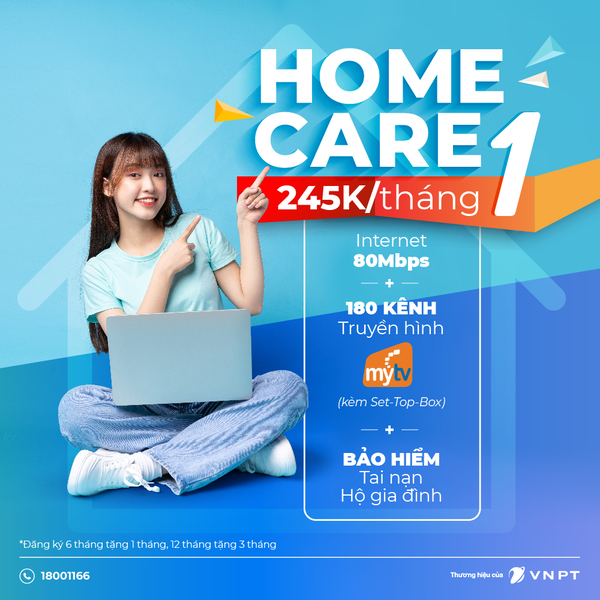 Gói Home Care 1 80 Mpbs thêm dịch vụ bảo hiểm