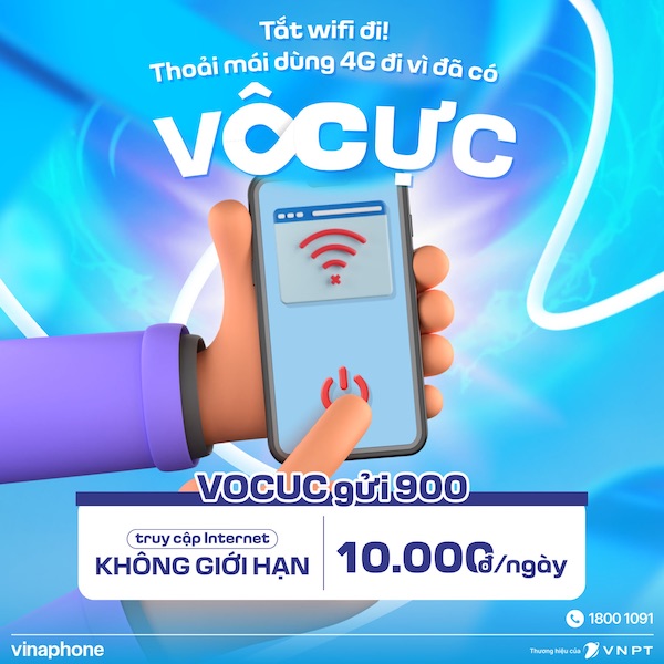Đăng ký gói cước data khủng VinaPhone Vô Cực 