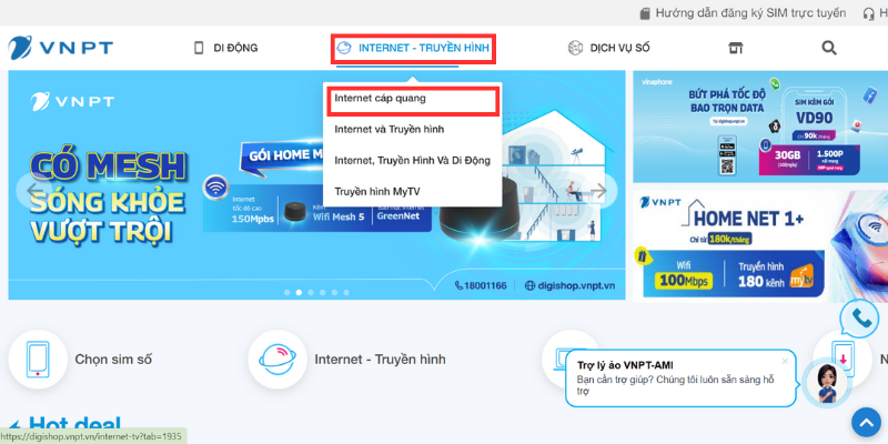 Đăng ký internet cáp quang
