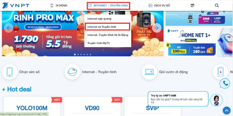 đăng ký internet truyền hình