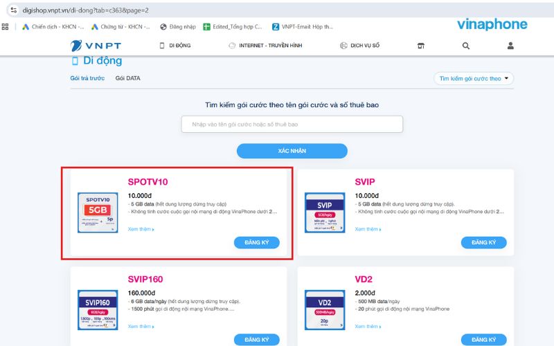 cách đăng ký mạng vina 10k 1 ngày 5gb