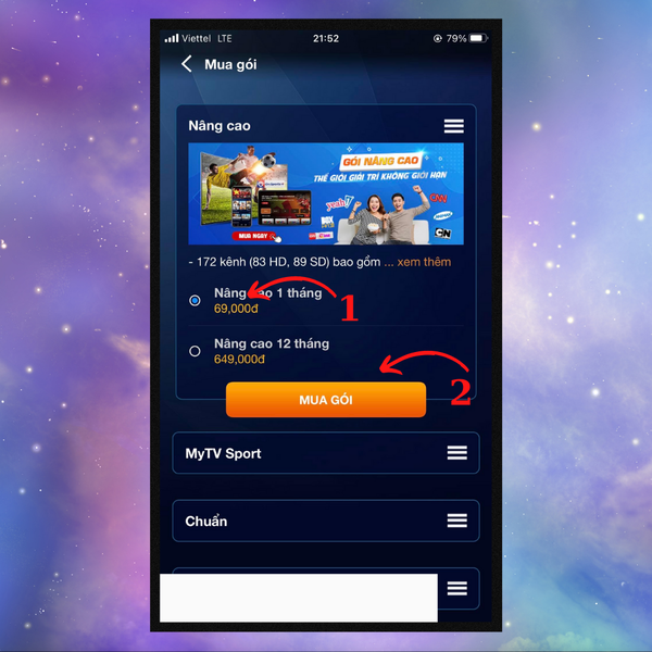 chọn gói cước MyTV nâng cao phù hợp