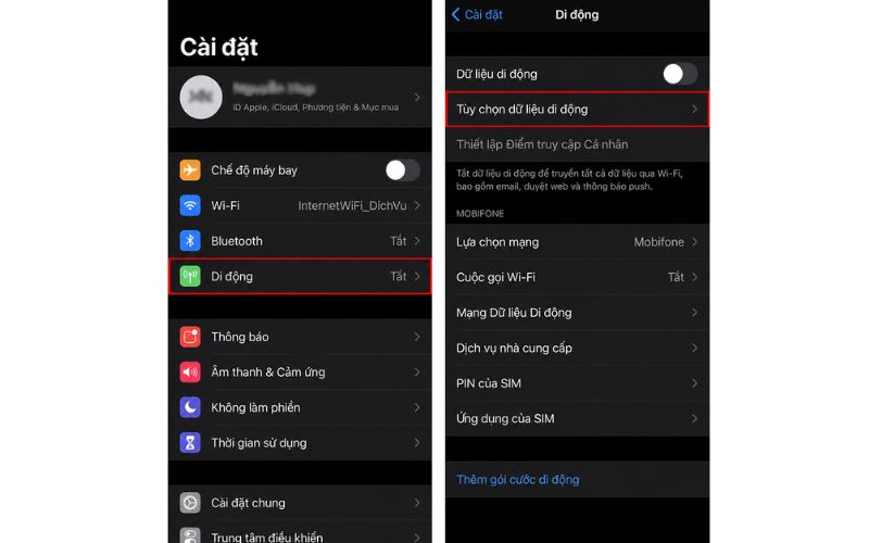 Cách bật mạng 5G trên iPhone/ iPad: Vào Cài đặt ⇒ Di động ⇒ Tùy chọn dữ liệu di động ⇒ Thoại & dữ liệu ⇒  Bật 5G (Nếu có 5G thì hỗ trợ ngược lại thì không).