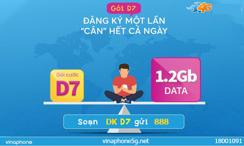 soạn tin nhắn theo cú pháp D7 hoặc DK D7 hoặc D7 ON gửi 888