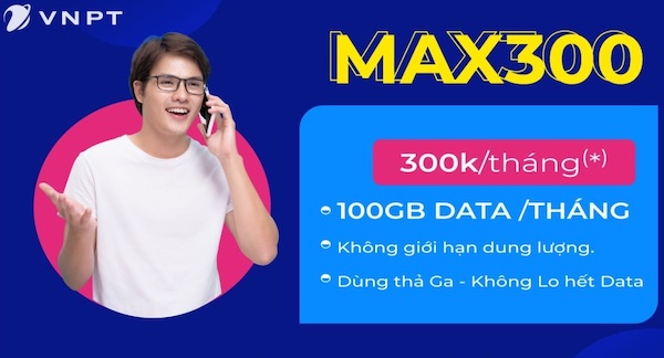 không lo hết data với gói MAX300