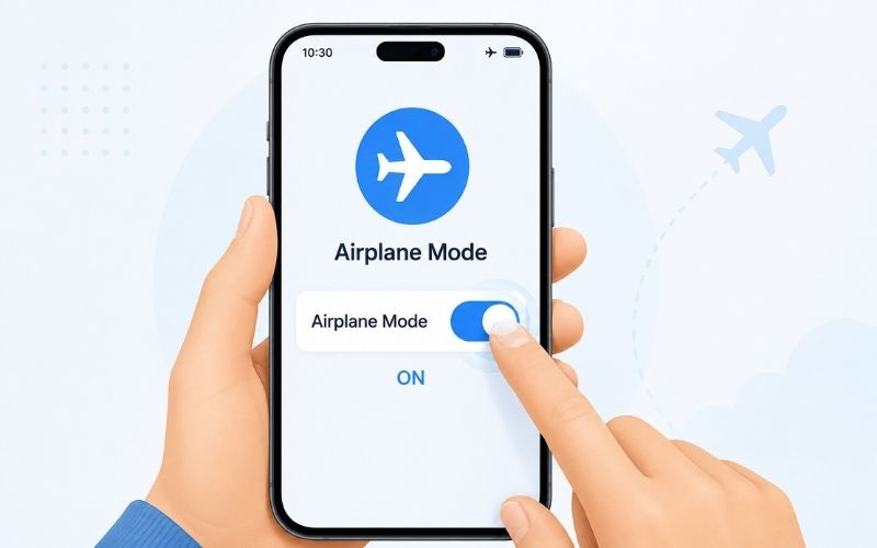 Khi sóng eSIM yếu trước tiên nên thử bật/tắt chế độ máy bay, khởi động lại điện thoại hoặc bật tắt chế độ Dữ liệu di động
